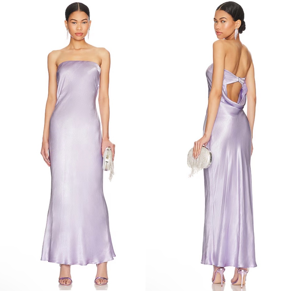 NEW NWT Bec + Bridge Moon Dance Strapless Maxi Dress Lilac Light Purple